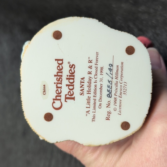 Cherished Teddies Santa Bear Figurine 1998 - Picture 3 of 10